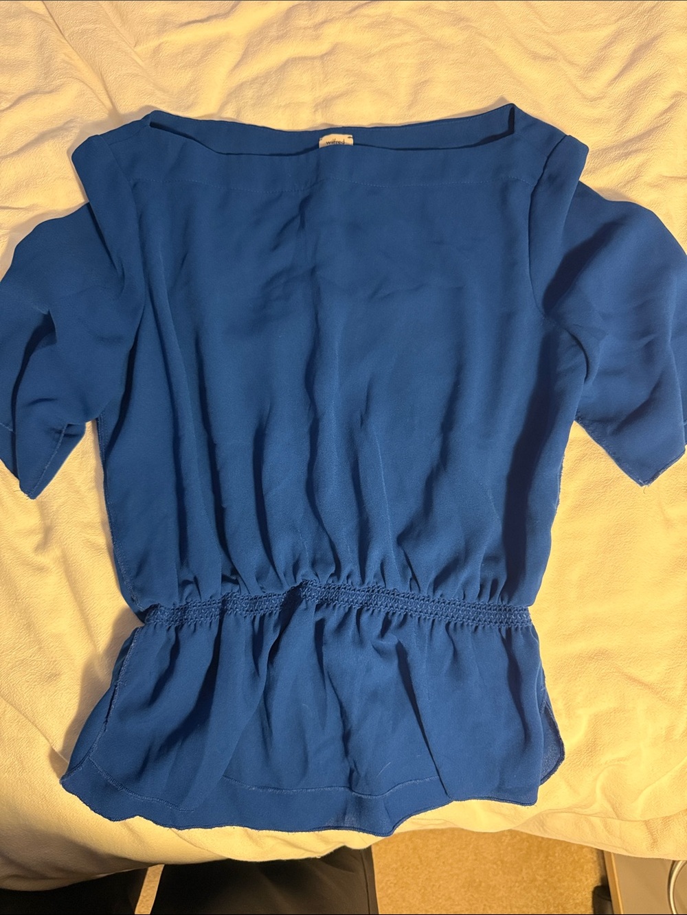 Wilfred Royal Blue Short Sleeve Peplum Top